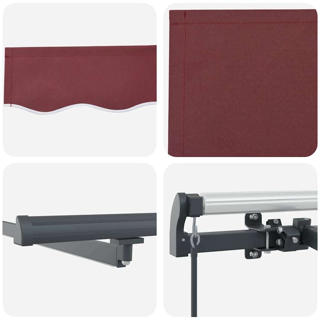 Tenda na ručno uvlačenje bordo 400 x 300 cm