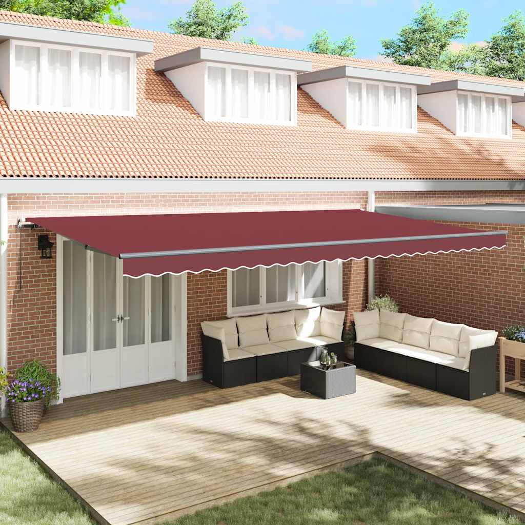 Tenda na ručno uvlačenje bordo 600 x 300 cm