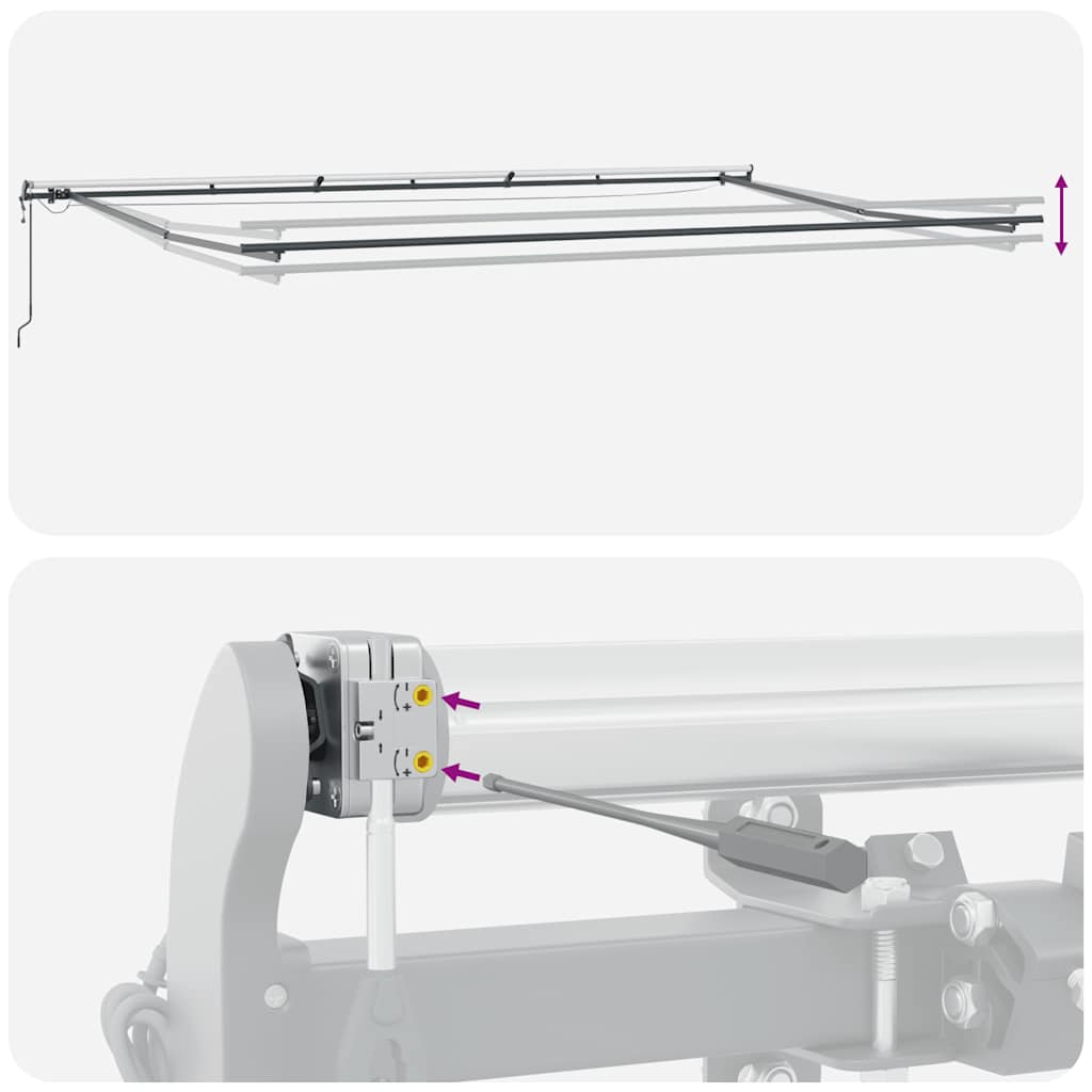 Tenda na automatsko uvlačenje s LED svjetlima bordo 600x3500 cm