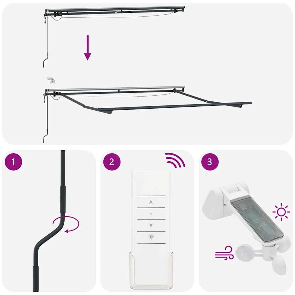 Tenda na automatsko uvlačenje s LED smeđa 300 x 250 cm
