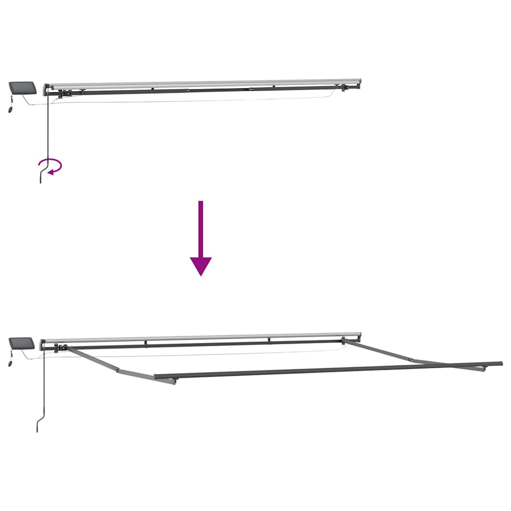 Tenda na ručno uvlačenje s LED smeđa 500 x 300 cm
