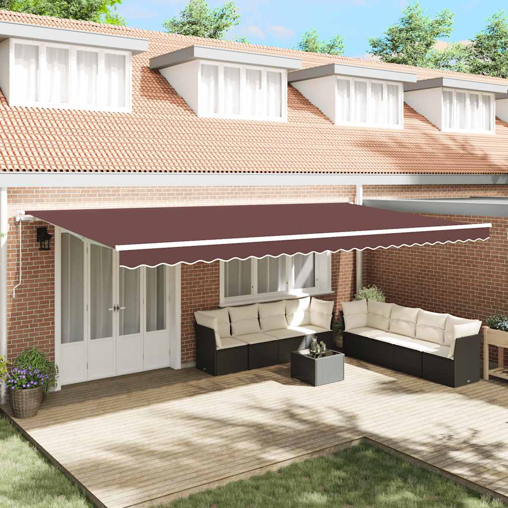 Tenda na ručno uvlačenje s LED smeđa 600 x 300 cm