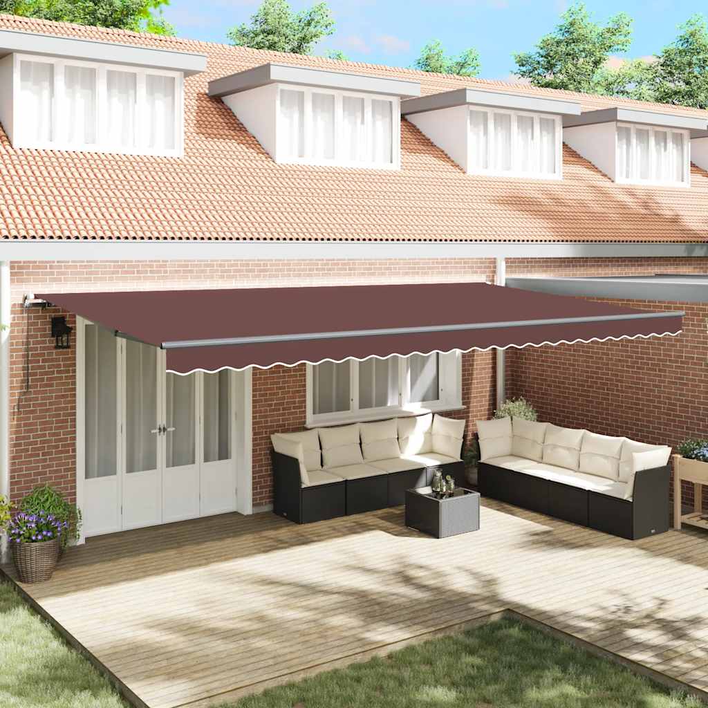 Tenda na ručno uvlačenje smeđa 600 x 300 cm