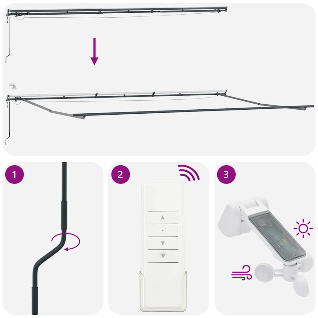 Tenda na automatsko uvlačenje s LED smeđa 600 x 300 cm