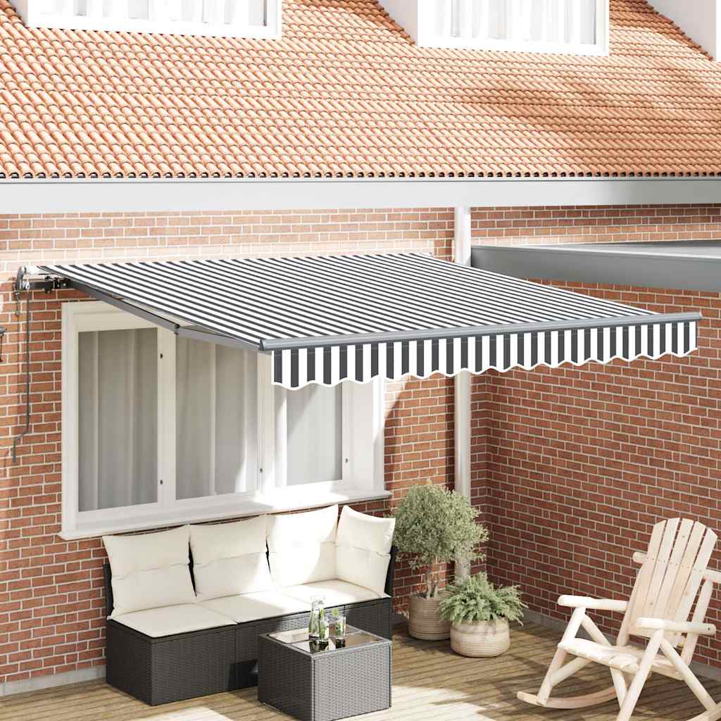 Tenda na automatsko uvlačenje antracit i bijela 300 x 250 cm