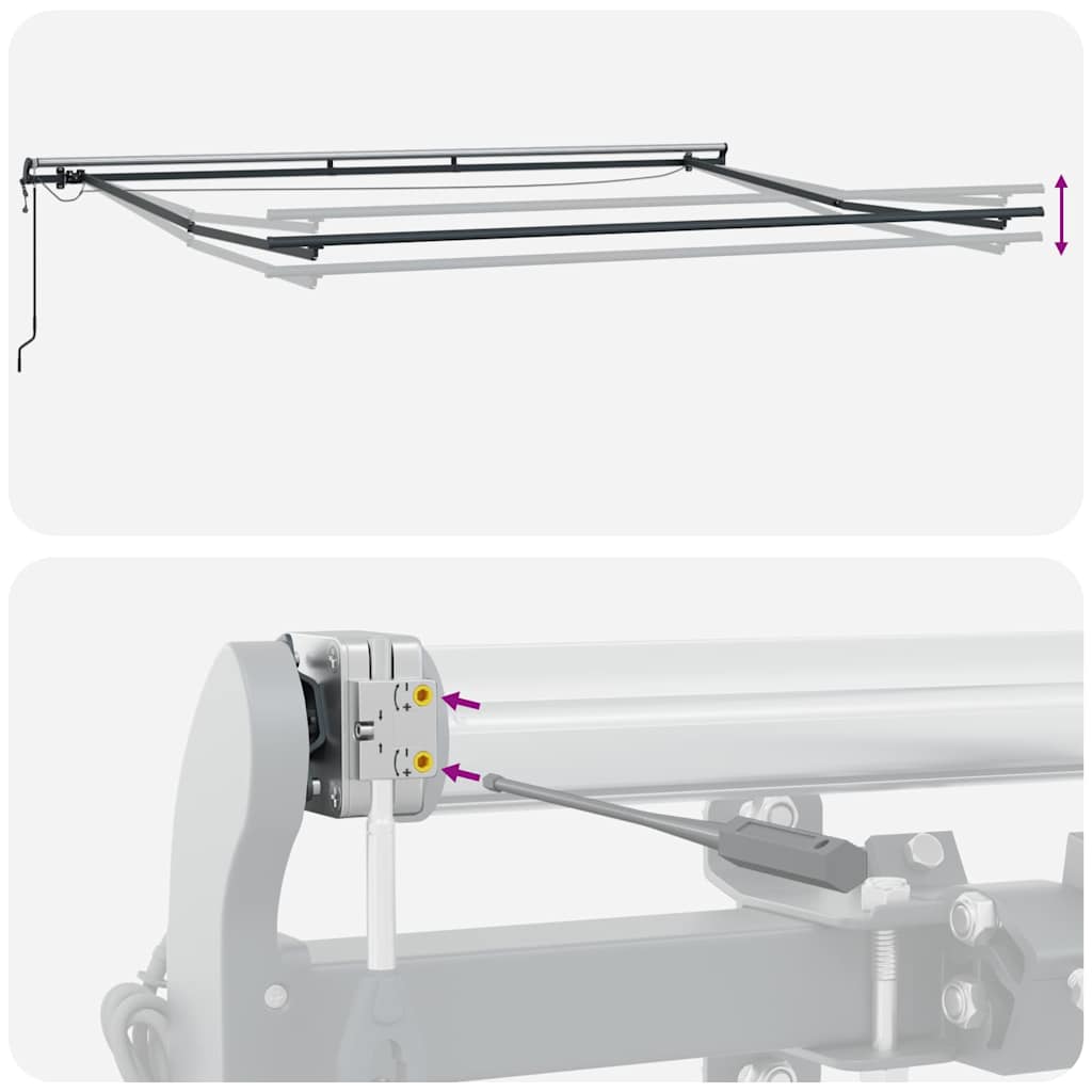 Tenda na automatsko uvlačenje LED antracit i bijela 300x250 cm