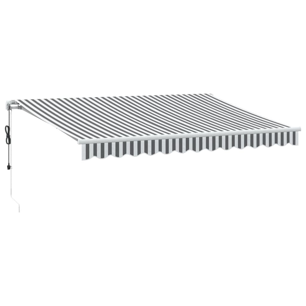 Tenda na automatsko uvlačenje antracit i bijela 350x250 cm
