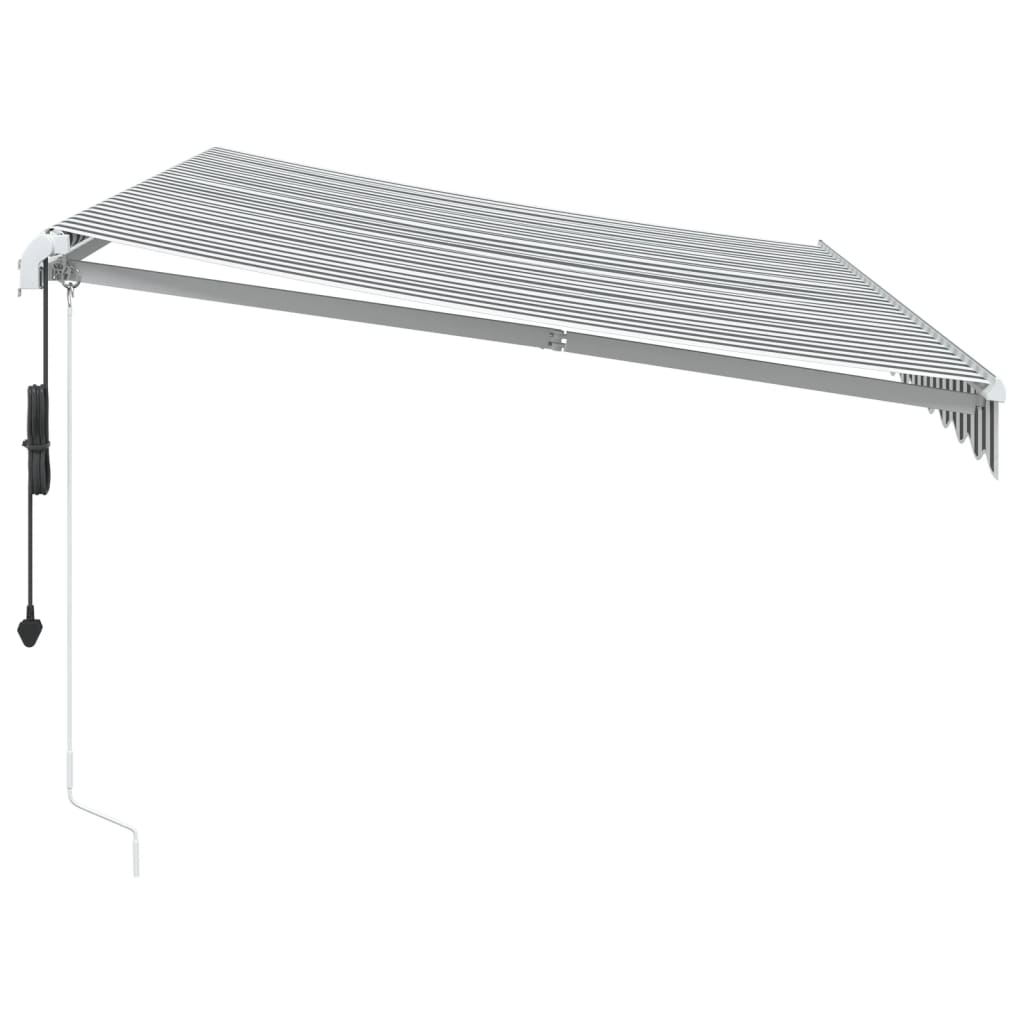 Tenda na automatsko uvlačenje antracit i bijela 350x250 cm