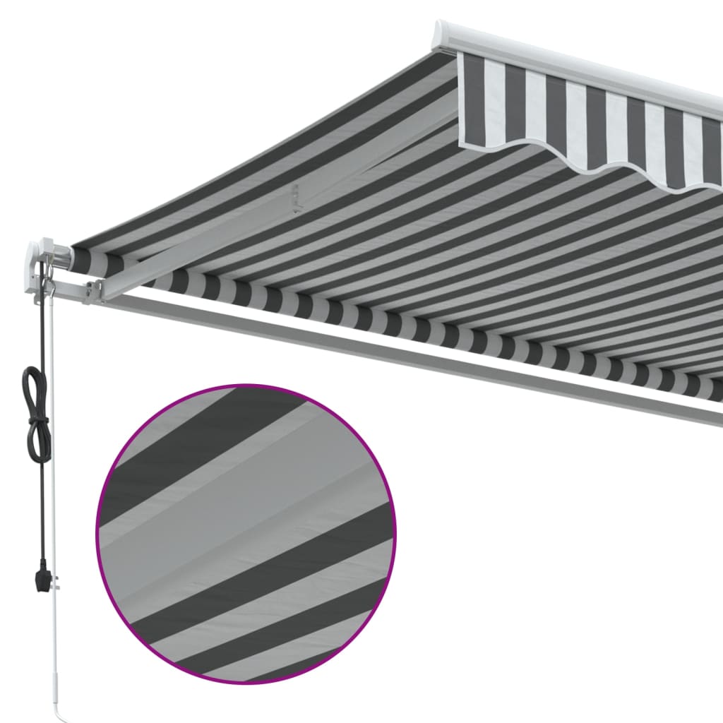Tenda na automatsko uvlačenje antracit i bijela 350x250 cm