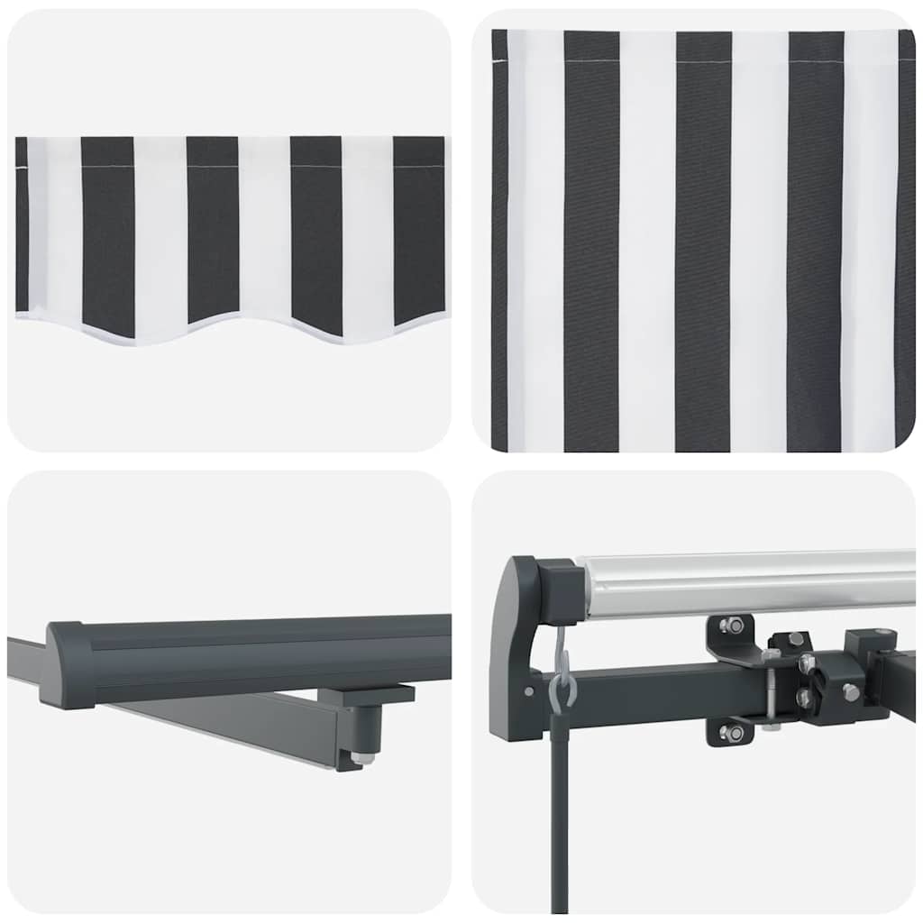 Tenda na ručno uvlačenje s LED antracit i bijela 400x300 cm