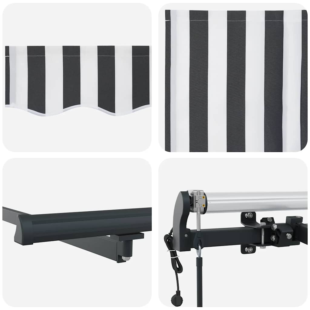 Tenda na automatsko uvlačenje antracit i bijela 450x300 cm