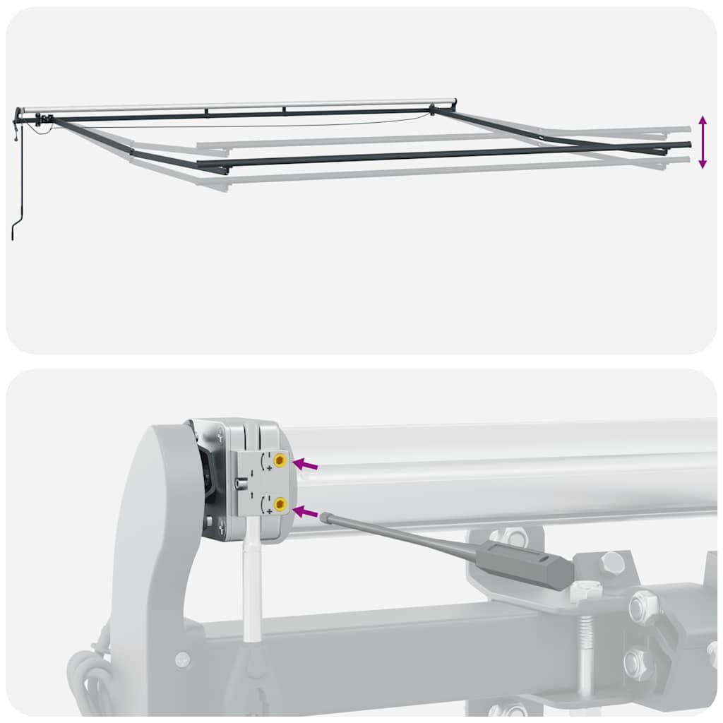 Tenda na automatsko uvlačenje LED antracit i bijela 450x300 cm