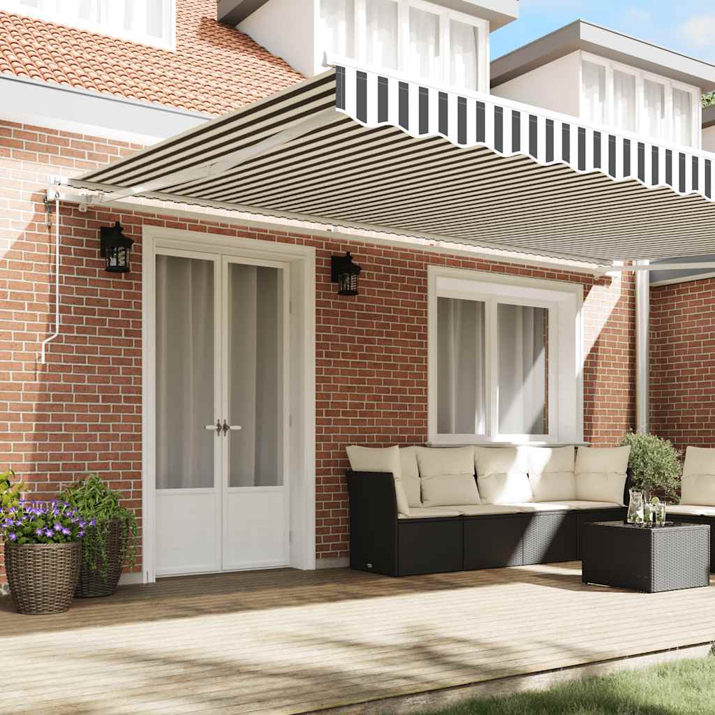 Tenda na automatsko uvlačenje antracit i bijela 500x300 cm