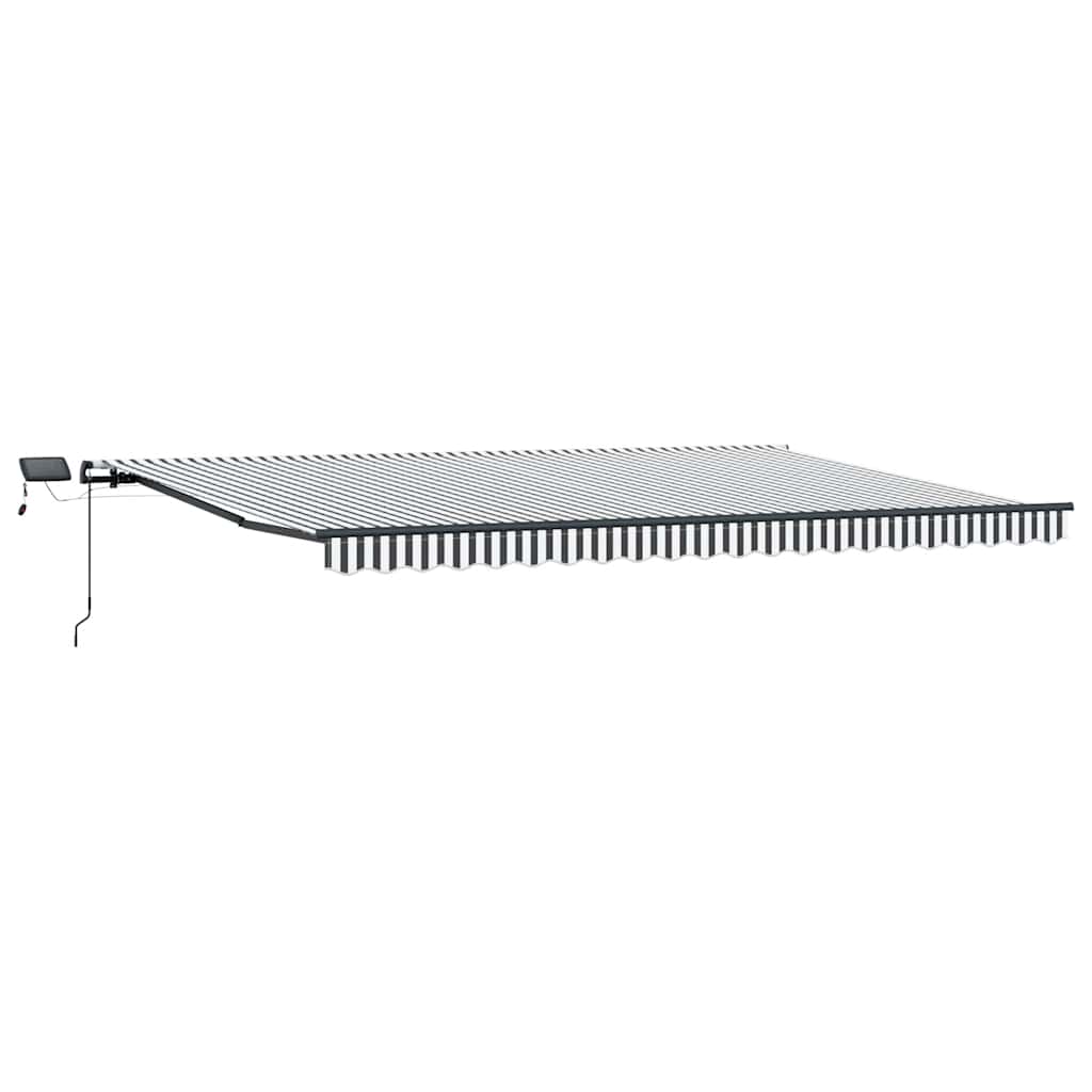 Tenda na ručno uvlačenje s LED antracit i bijela 500x300 cm