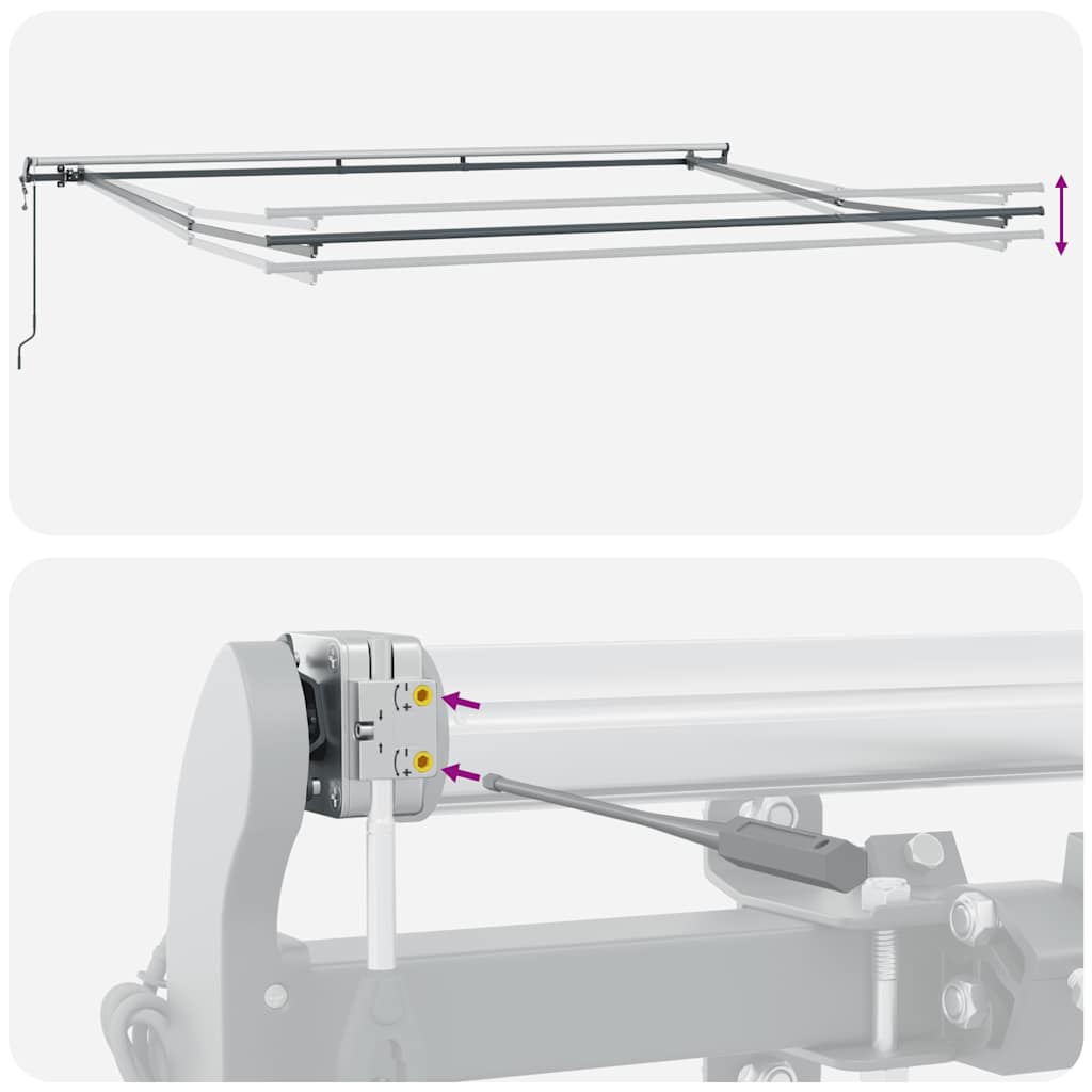 Tenda na automatsko uvlačenje LED antracit i bijela 500x300 cm