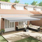 Tenda na ručno uvlačenje antracit i bijela 600x300 cm