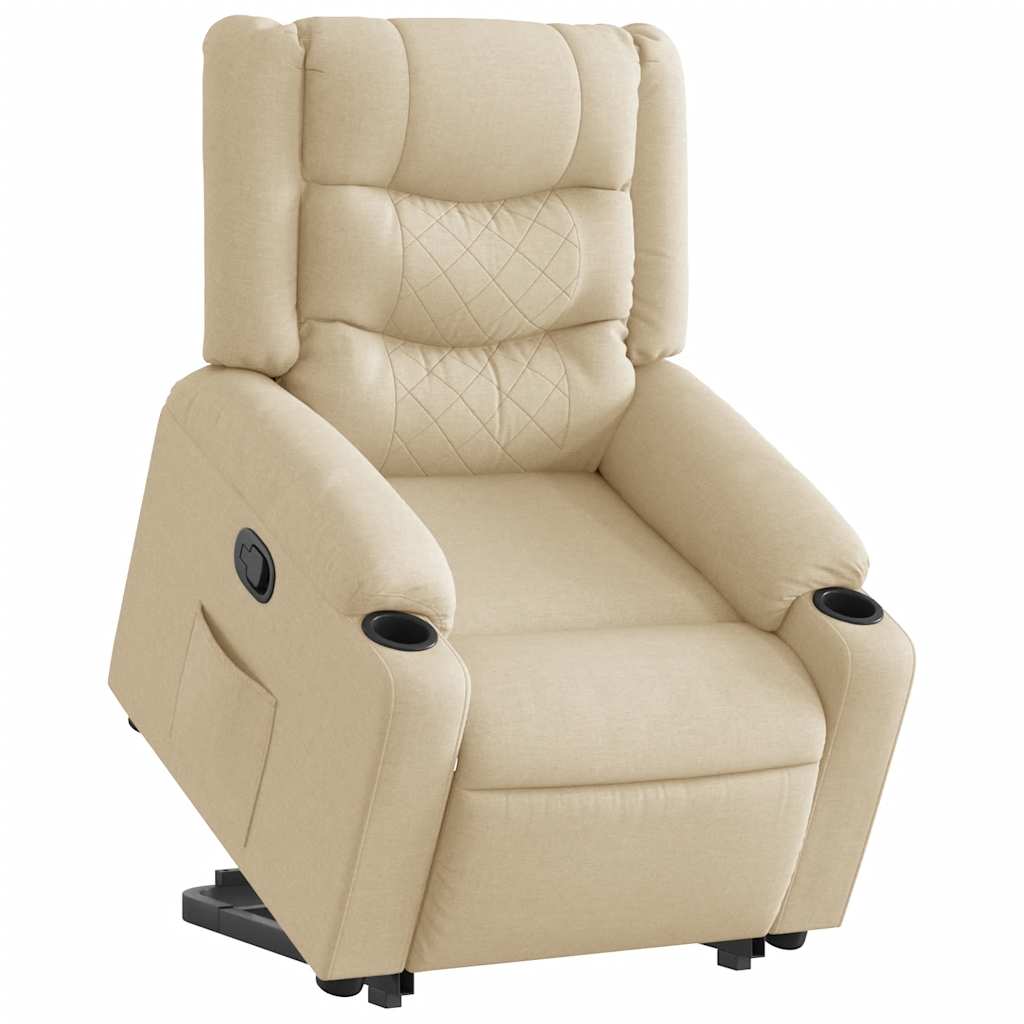 Naslonjač na podizanje od tkanine krem
