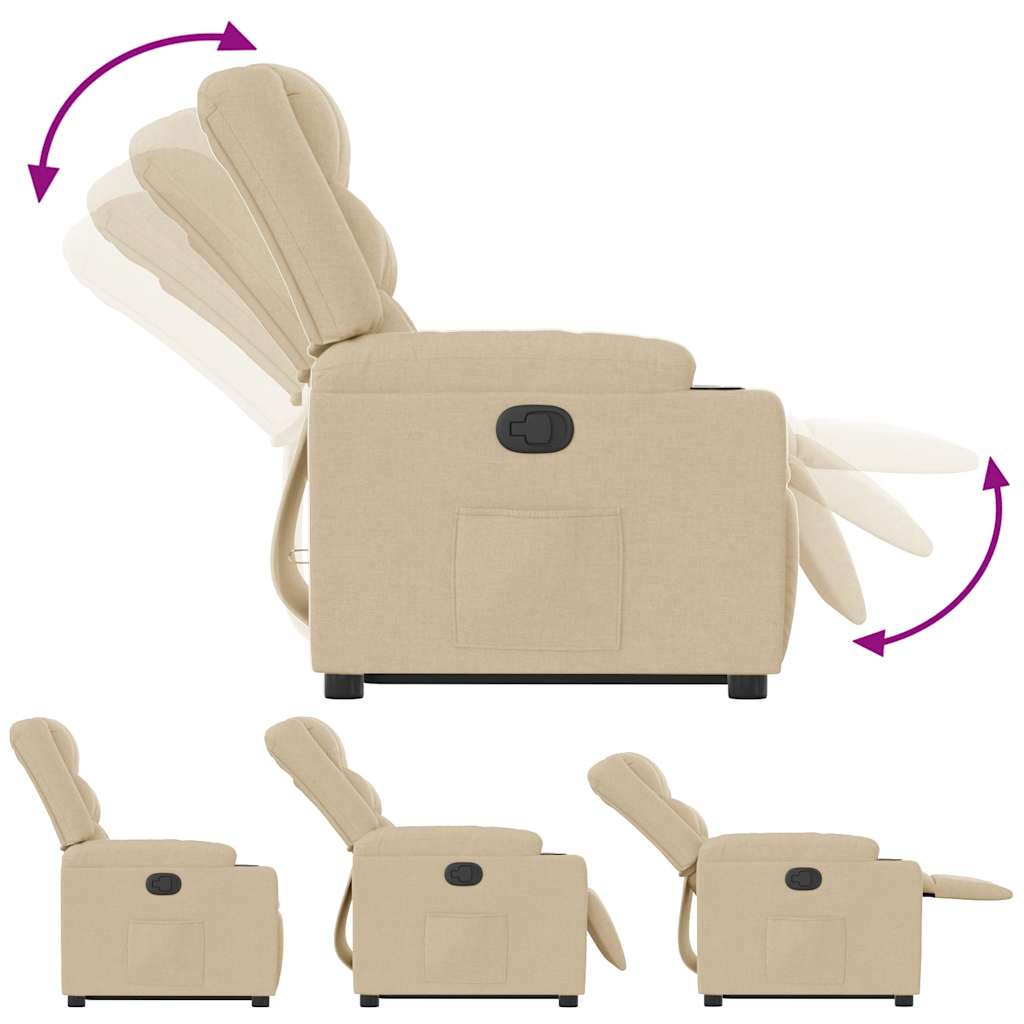 Naslonjač na podizanje od tkanine krem