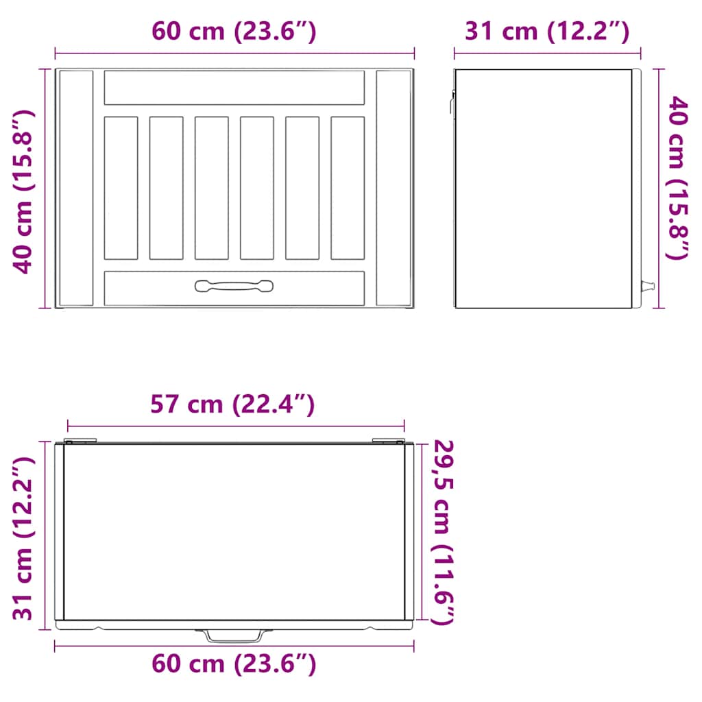 Kuhinjski zidni ormarić Lucca boja drva konstruirano drvo