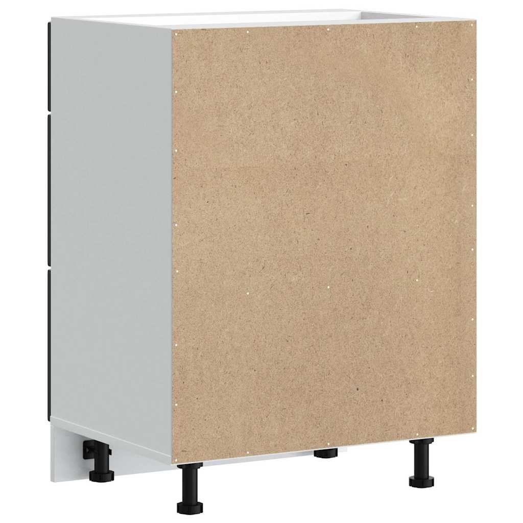 Kuhinjski podni ormarić "Kalmar" Crni inženjerski drvo