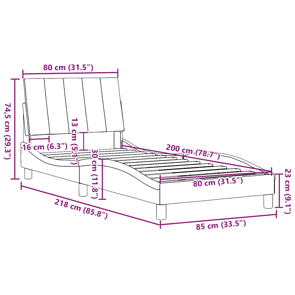 Okvir za krevet bez madraca Hanko tamnosmeđi 80x200 cm od tkanine