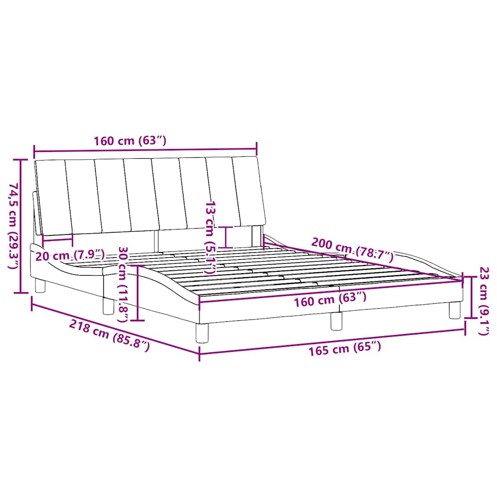 Okvir za krevet bez madraca Hanko krem 160x200 cm od tkanine