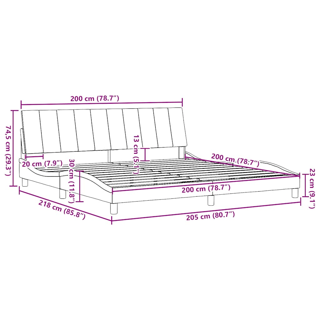 Okvir za krevet bez madraca Hanko crni 200x200 cm od tkanine