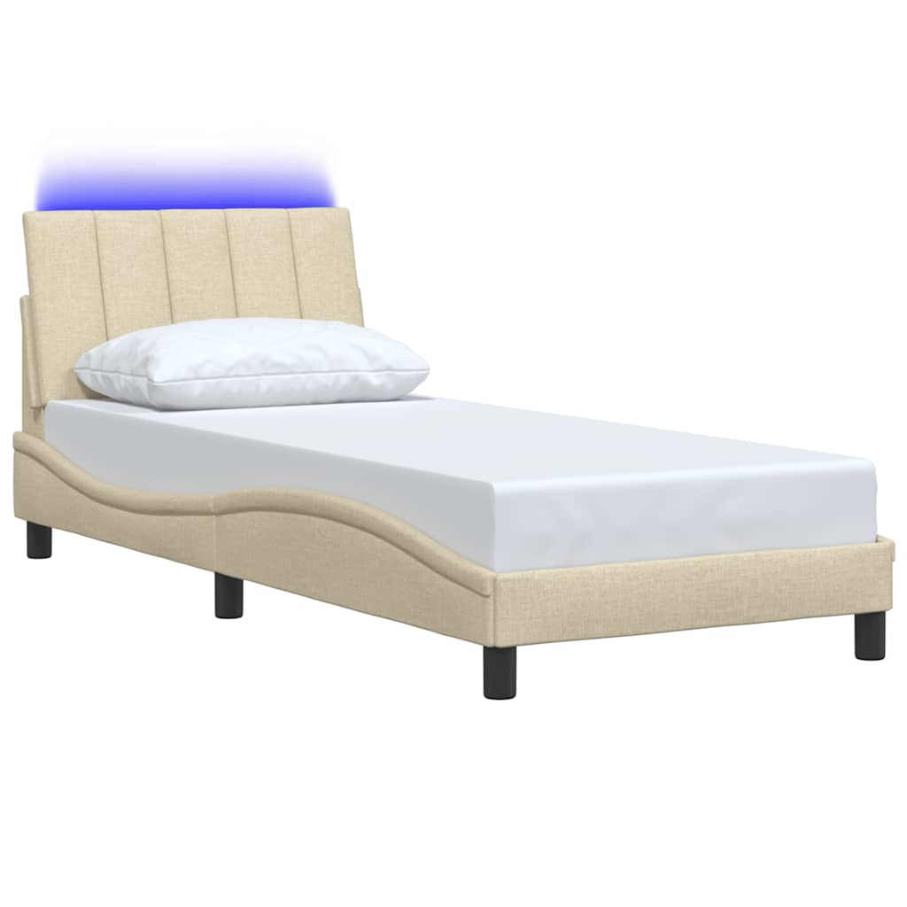 Okvir kreveta bez madraca Hanko Krem 80x200cm Tkanina
