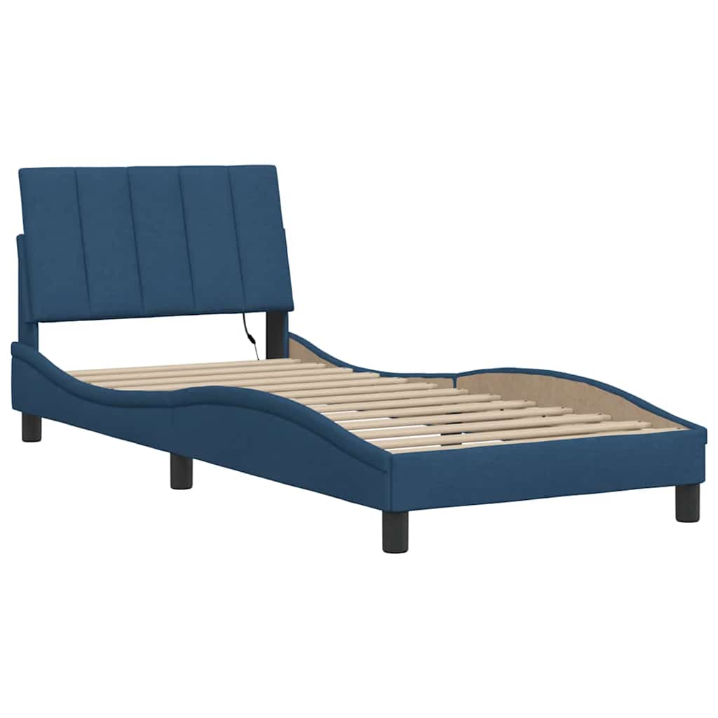 Okvir za krevet bez madraca Hanko plava 90x190cm od tkanine