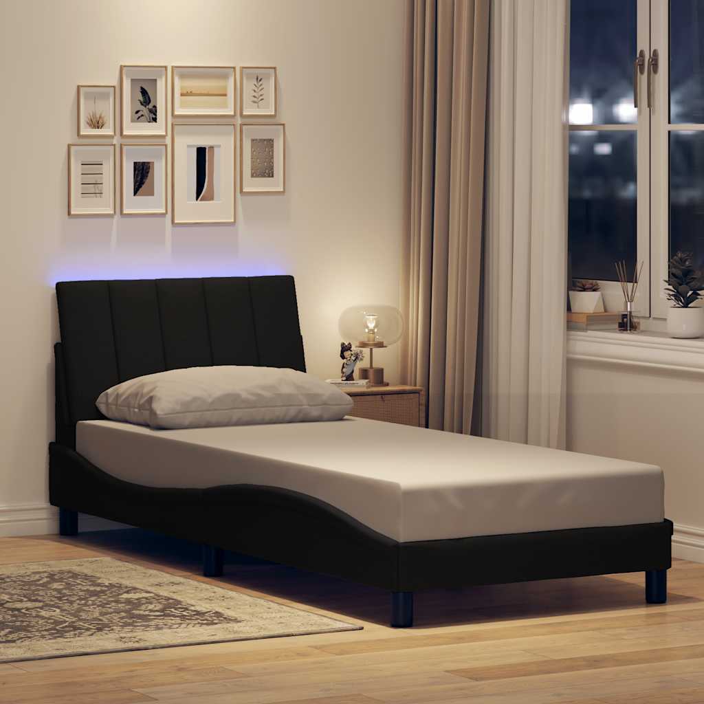 Okvir za krevet bez madraca Hanko crni 90x200cm od tkanine