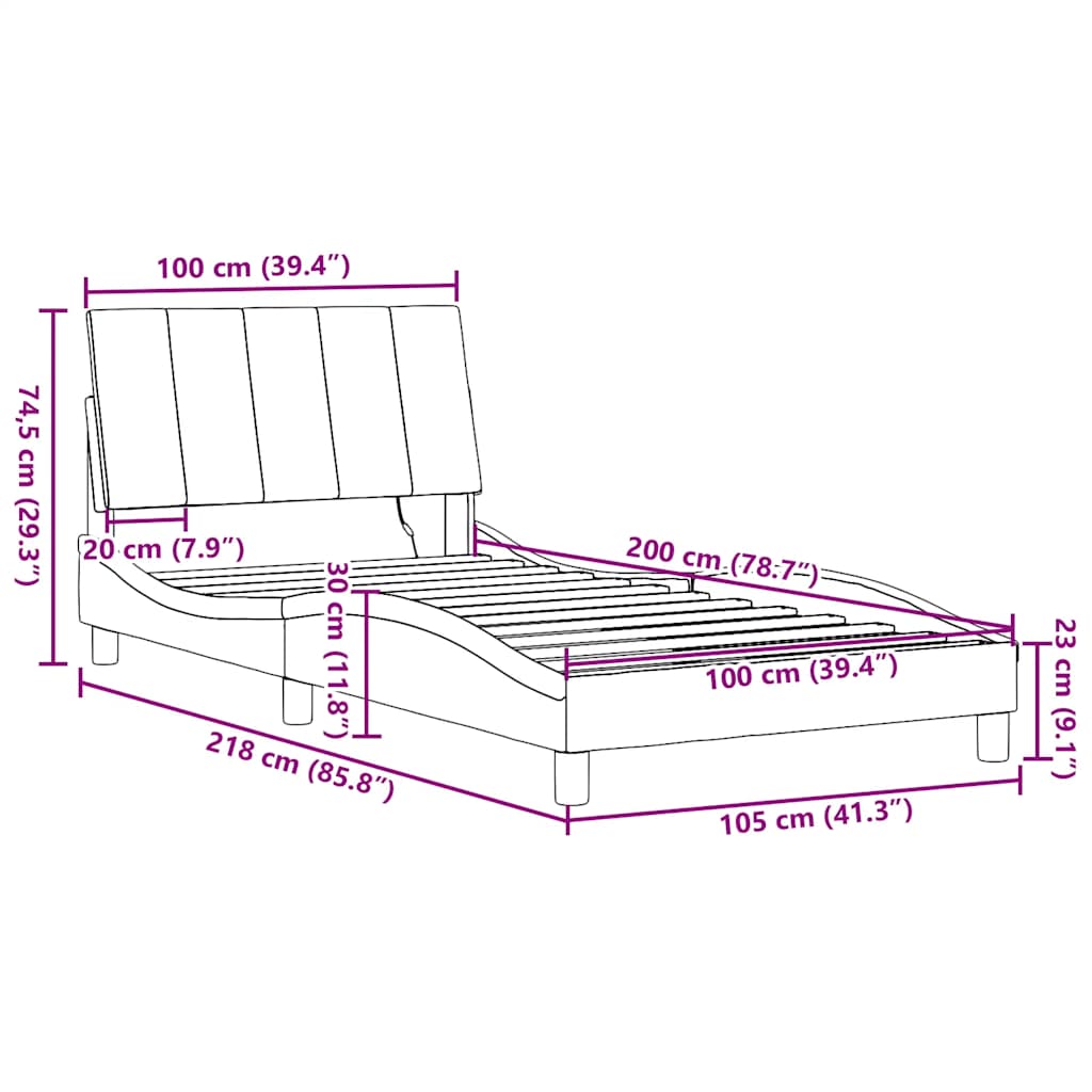 Okvir za krevet bez madraca Hanko krem 100 x 200 cm od tkanine