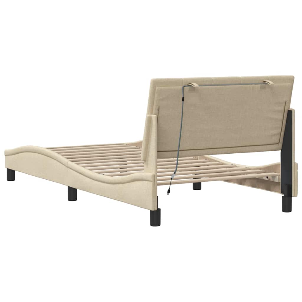 Okvir za krevet bez madraca Hanko krem 100 x 200 cm od tkanine