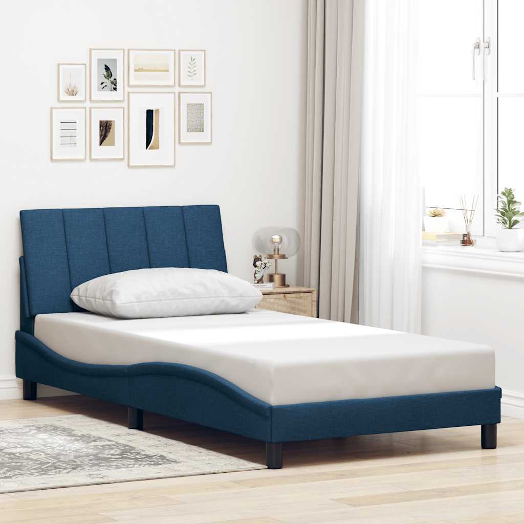 Okvir za krevet bez madraca Hanko plava 100x200cm od tkanine