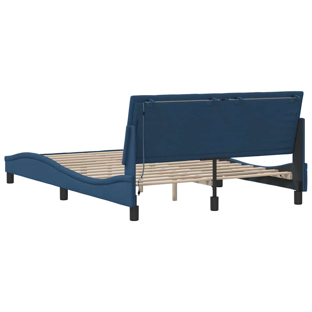 Okvir za krevet bez madraca Hanko plavi 140 x 190 cm od tkanine
