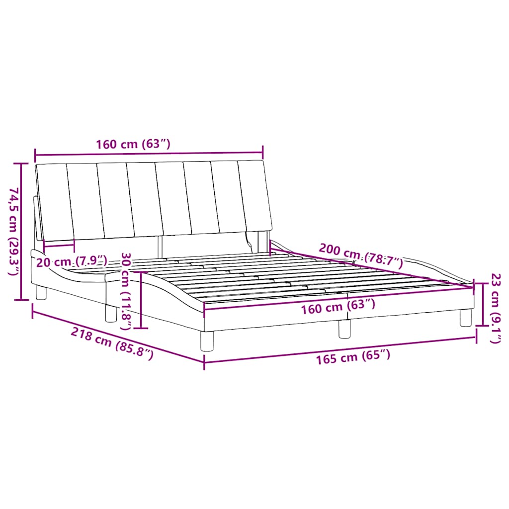 Okvir za krevet bez madraca Hanko krem 160x200 cm od tkanine