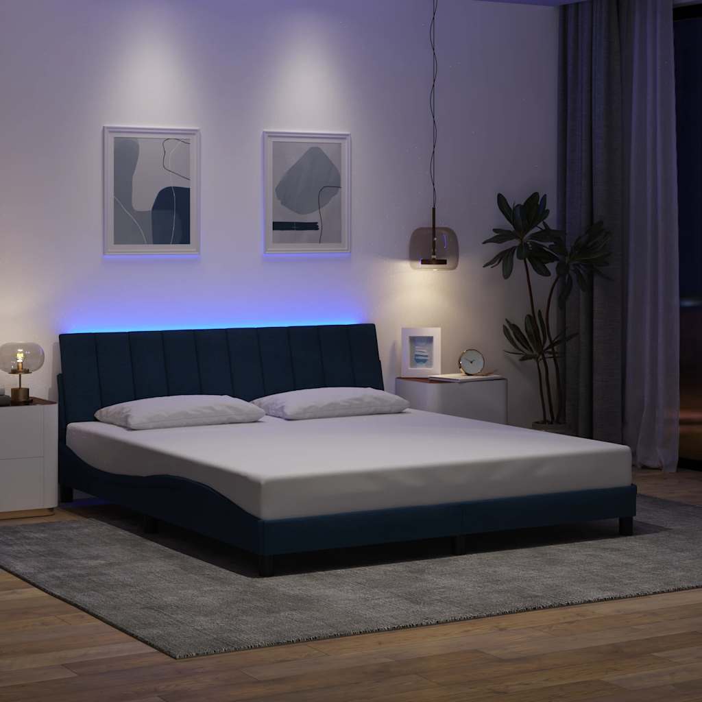 Okvir za krevet bez madraca Hanko plavi 180x200 cm od tkanine