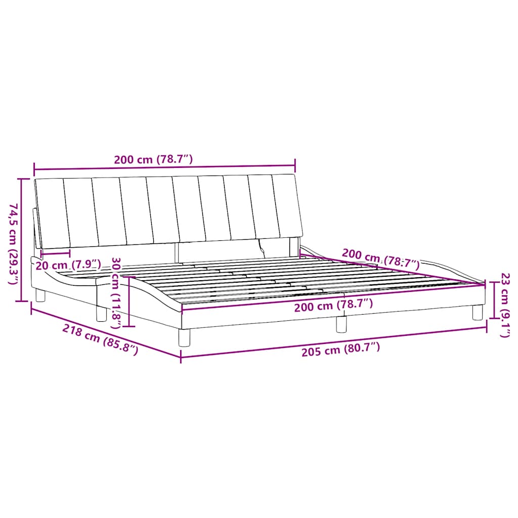 Okvir za krevet bez madraca Hanko crni 200x200 cm od tkanine