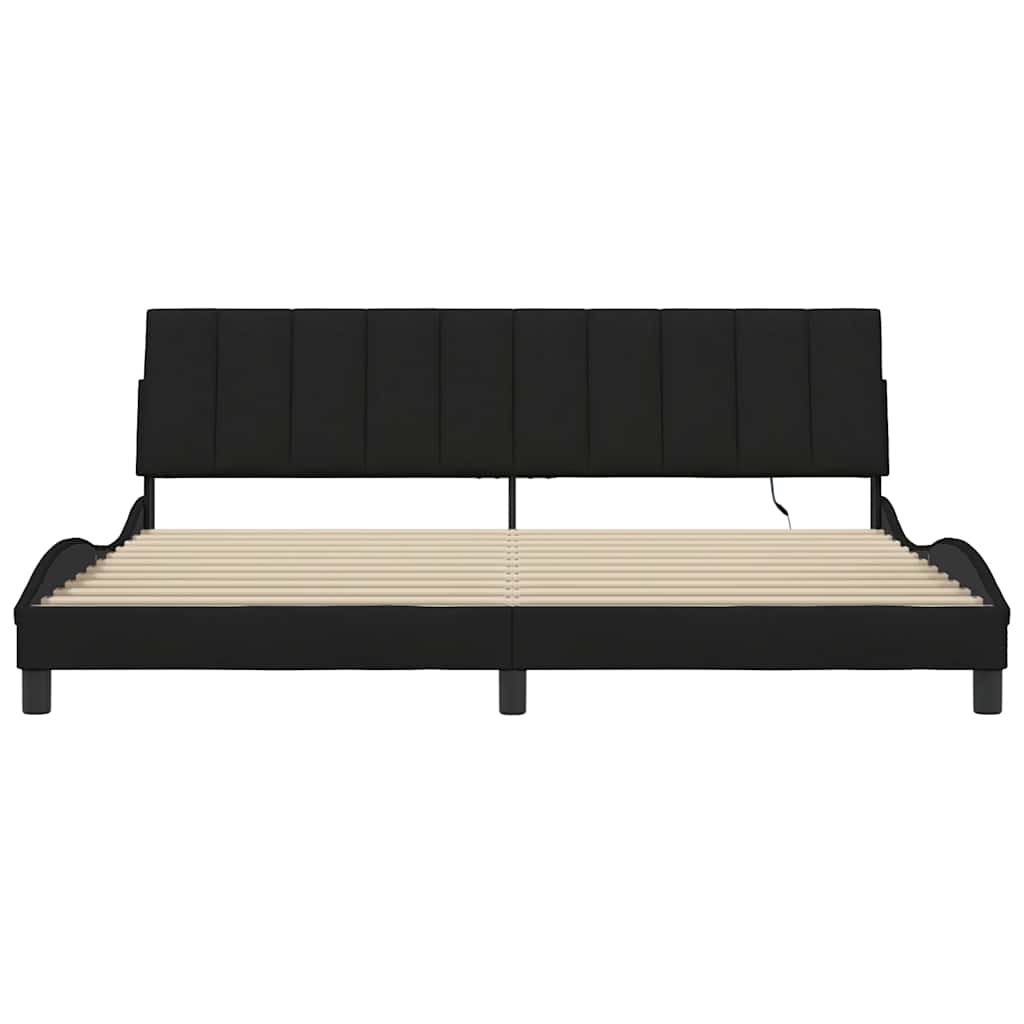 Okvir za krevet bez madraca Hanko crni 200x200 cm od tkanine