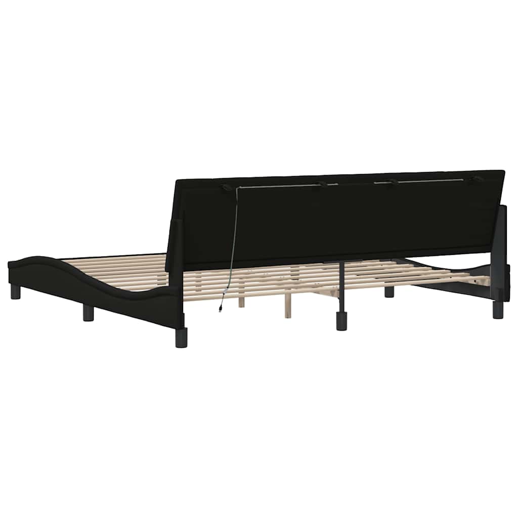 Okvir za krevet bez madraca Hanko crni 200x200 cm od tkanine