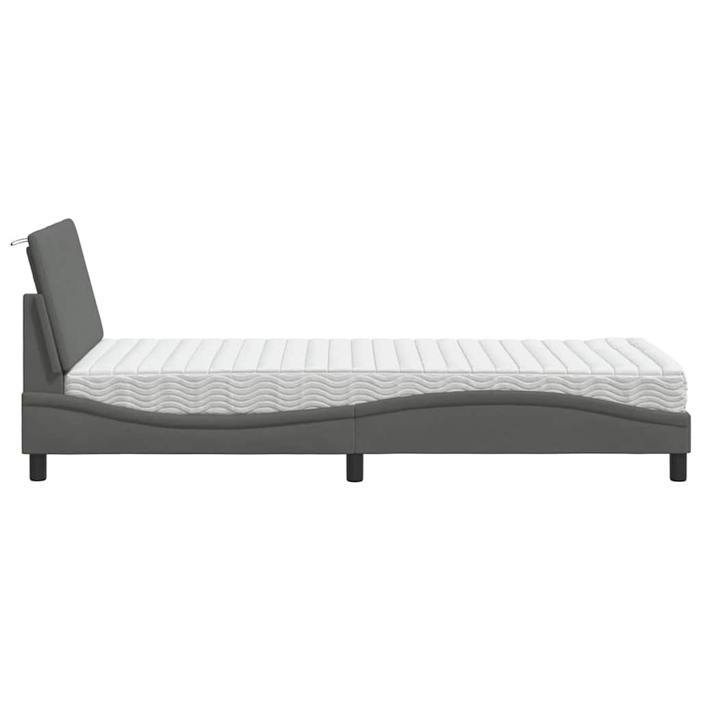Krevet s madracem Hanko tamnosivi 80x200cm od tkanine