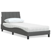 Krevet s madracem Hanko tamnosivi 80x200cm od tkanine