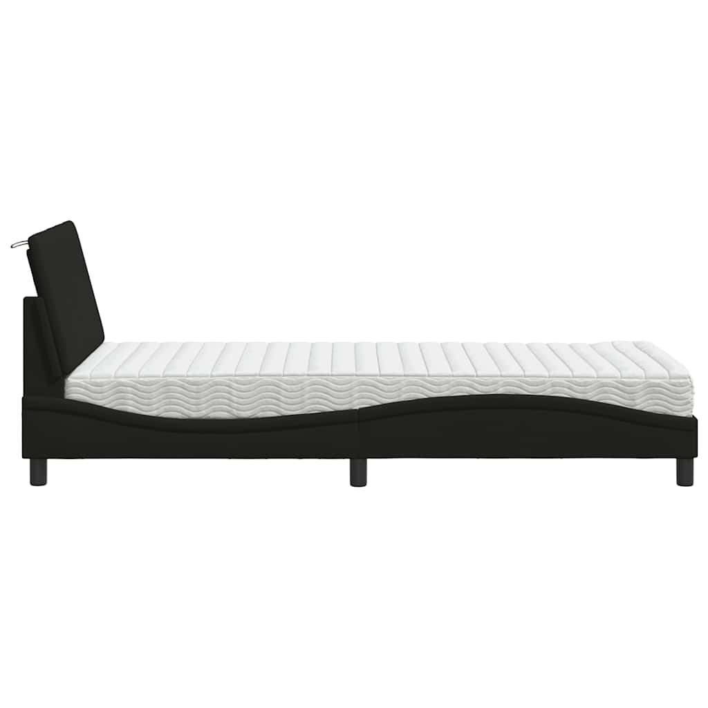 Krevet s madracem Hanko crni 80 x 200 cm od tkanine