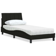 Krevet s madracem Hanko crni 80 x 200 cm od tkanine