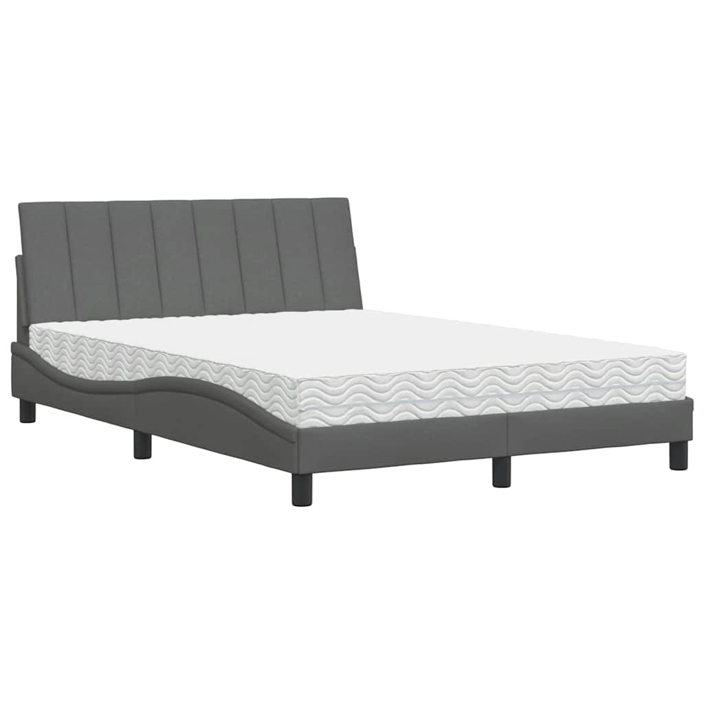 Krevet s madracem Hanko tamnosivi 120 x 200 cm od tkanine