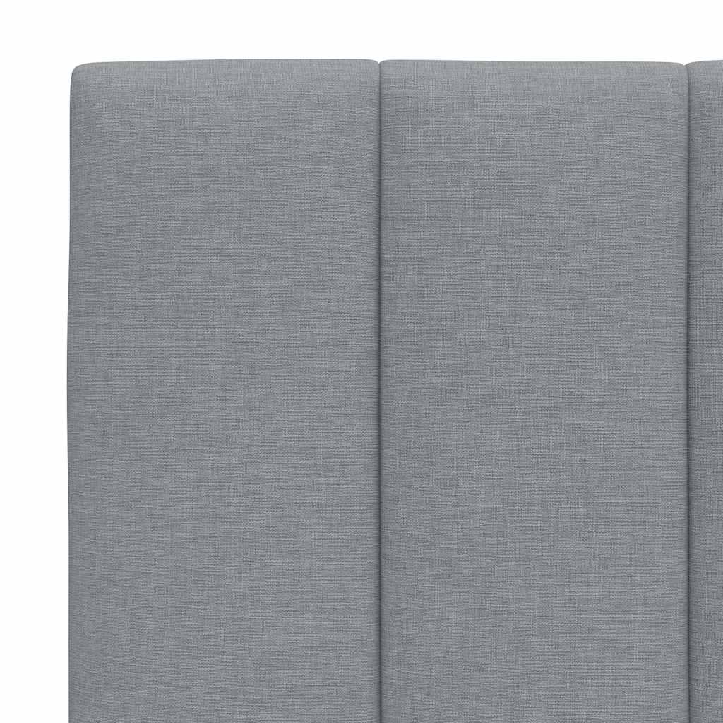 Krevet s madracem Hanko svjetlosivi 140x190 cm od tkanine