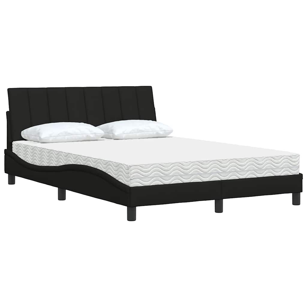 Krevet s madracem Hanko crni 140 x 190 cm od tkanine