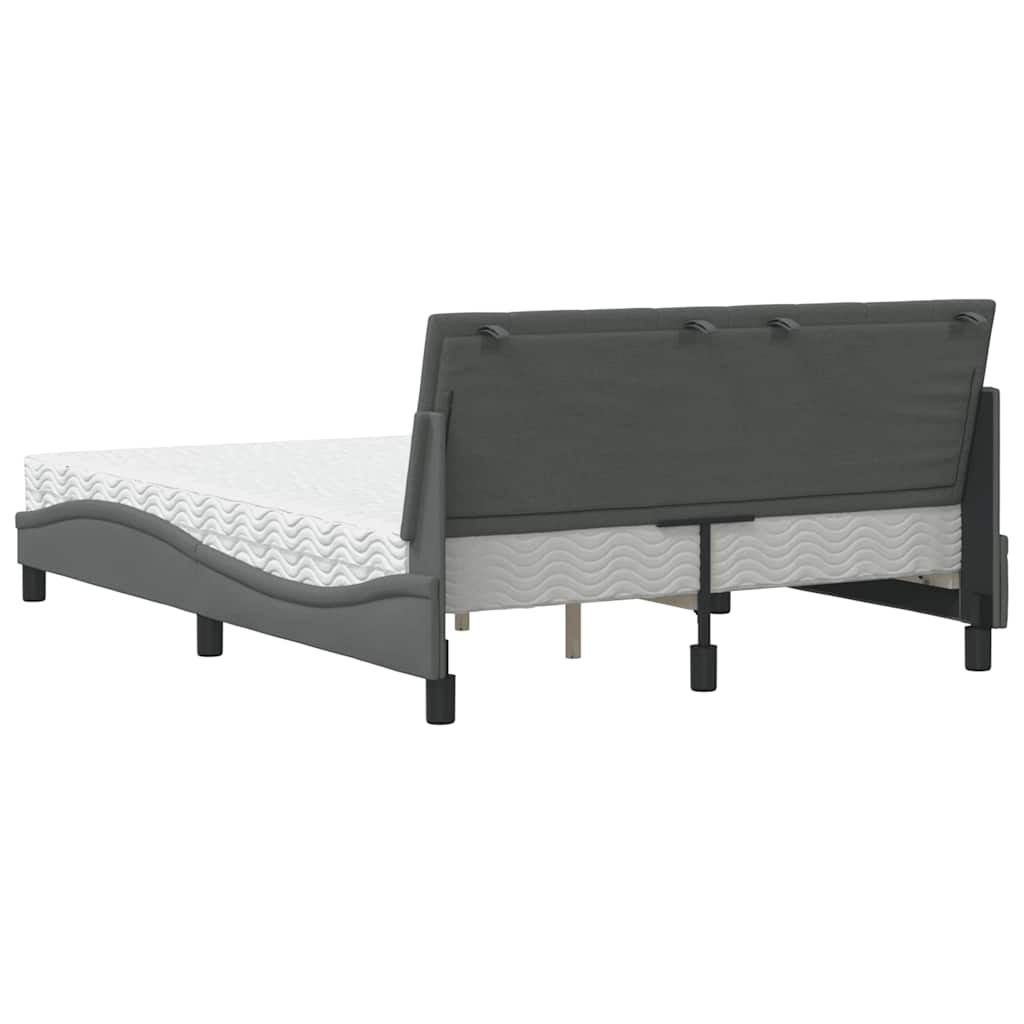 Krevet s madracem Hanko svjetlosivi 140x200 cm tkanina