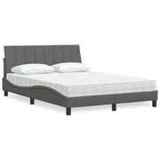 Krevet s madracem Hanko svjetlosivi 140x200 cm tkanina