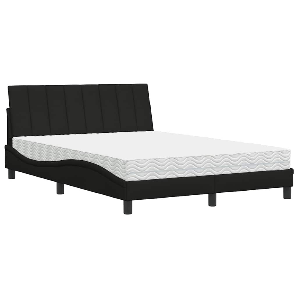 Krevet s madracem Hanko crni 140x200 cm od tkanine