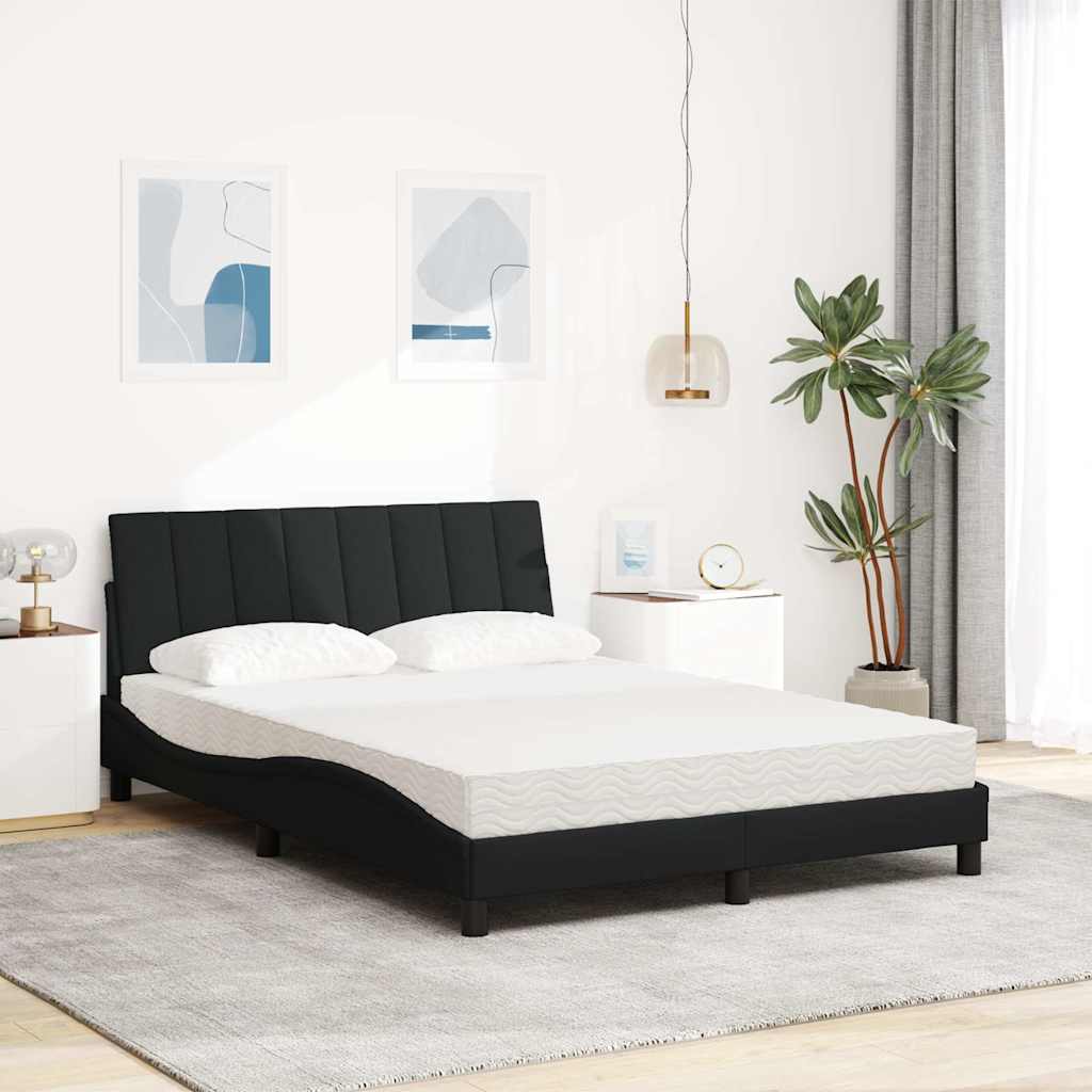 Krevet s madracem Hanko crni 140x200 cm od tkanine